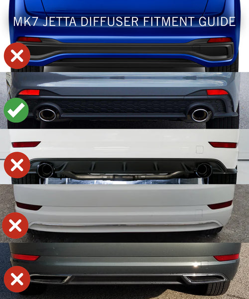 MK7.5 Jetta GLI Rear Diffuser with Side Spats (2022-2026 Models)